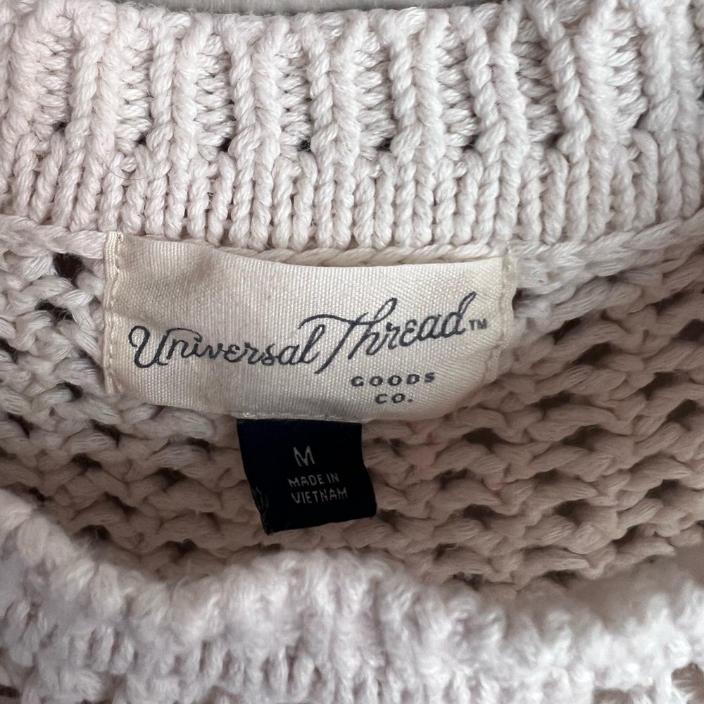 Universal Thread Cream Cropped Knit Sleeveless Sweater Vest - Picture 3 of 3